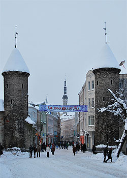 Ворота в Старый Город зимой
